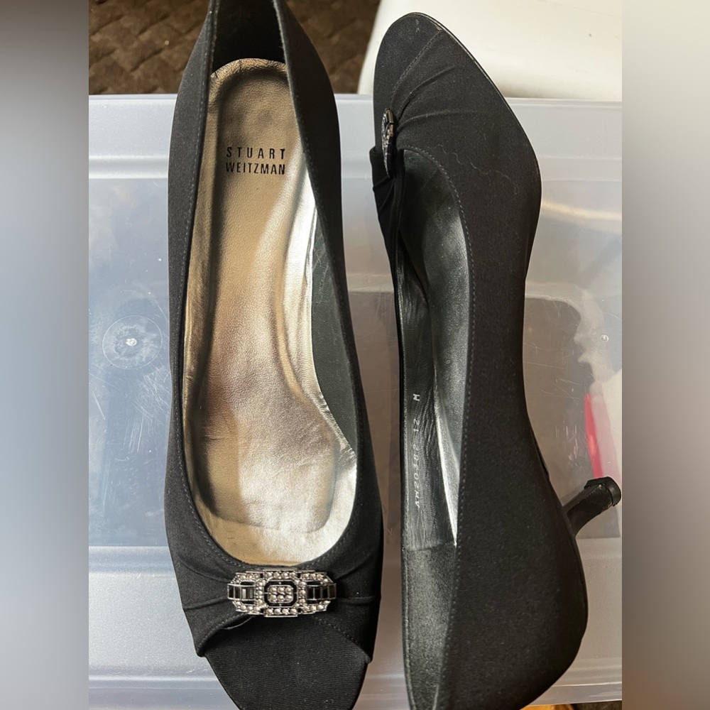 Stuart Weizmann black dress heels.